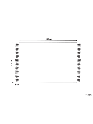 Beliani Kuscheldecke LAPU in Grau/Gelb - (W) 125 x (H) 1 x (L) 150 cm