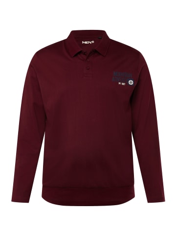 Men Plus Poloshirt in dunkel weinrot