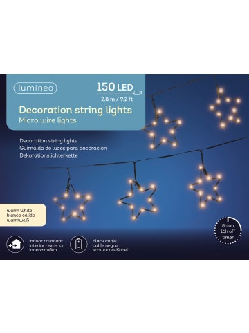 LUMINEO Stern-Lichterkette 150 LED 2,8 m in klassisch warm