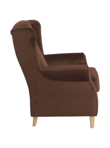 58 aufm Kessel OHRENSESSEL Karlen Bezug Samtvelours Buche natur / braun