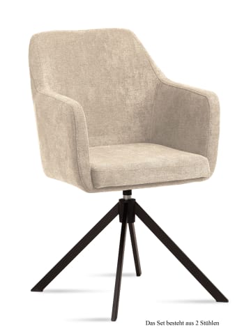 58 aufm Kessel ARMLEHNSTUHL drehbar (2er-Set) Denice 57x87x60 Schwarz/Braun