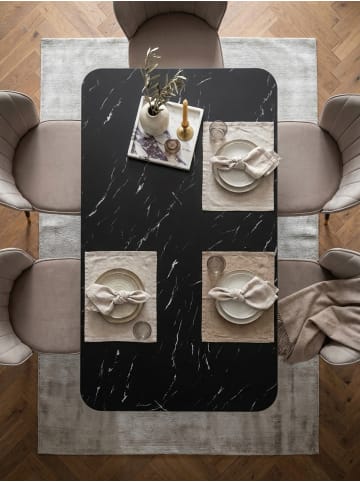 KADIMA DESIGN Esszimmertisch 160x80x76 cm Esstisch in Marmor-Optik Modern, in Schwarz