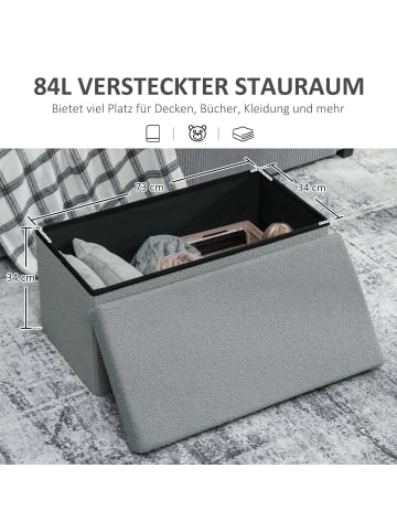 HOMCOM Sitzbank-76L x 38B x 38H cm-Dunkelgrau