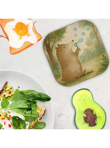 Mr. & Mrs. Panda Untersetzer Glas Bär Seifenblasen Design ohne S... in Weiß