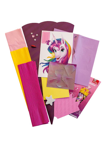 Bastelset Schultüte groß 68 cm Einhornportrait in Rosa