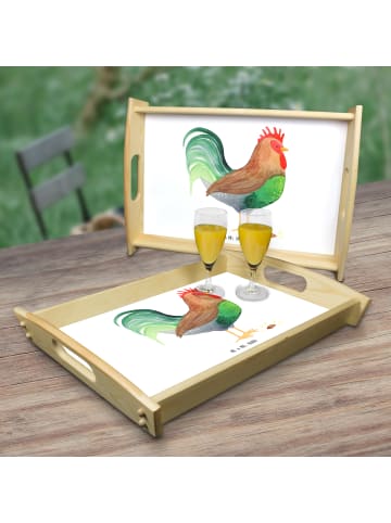 Mr. & Mrs. Panda Tablett Hahn Korn ohne Spruch in Weiß