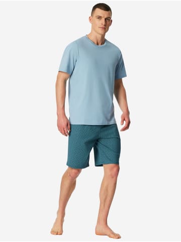 Schiesser Pyjama Casual Essentials in hellblau