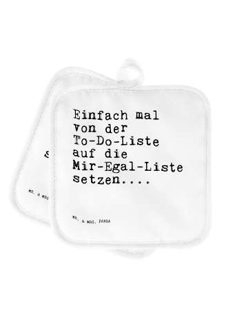 Mr. & Mrs. Panda Backhandschuhe Einfach mal von der... mit Spruch in Weiß
