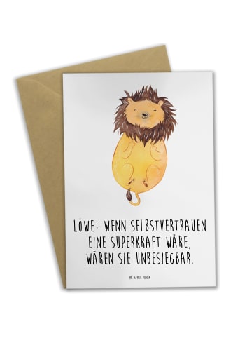 Mr. & Mrs. Panda Klappkarte Löwe Superkraft mit Spruch in Weiß