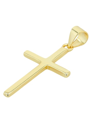 Adeliás Unisex Anhänger – Kreuz Kreuzanhänger aus 925 Silber in gold