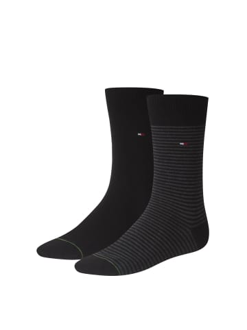 Tommy Hilfiger Socken TH Men SOCK SMALL STRIPE 2P in 200 - black