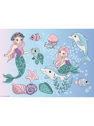 cover-your-desk.de Tischset I Platzset abwaschbar - Meerjungfrauen unter Wasser - aus erstklassigem Vinyl (Kunststoff Ð BPA-frei) - 1 Stück - 44 x 32 cm - rutschfeste Tischdekoration