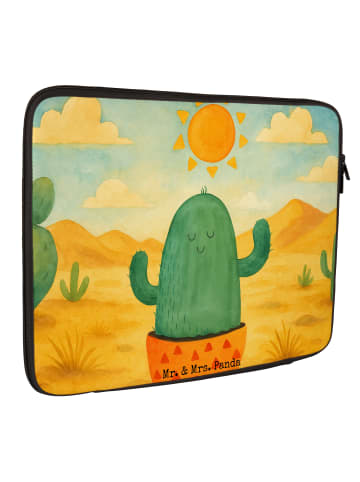 Mr. & Mrs. Panda Laptop Tasche Kaktus Sonne Design ohne Spruch in Weiß