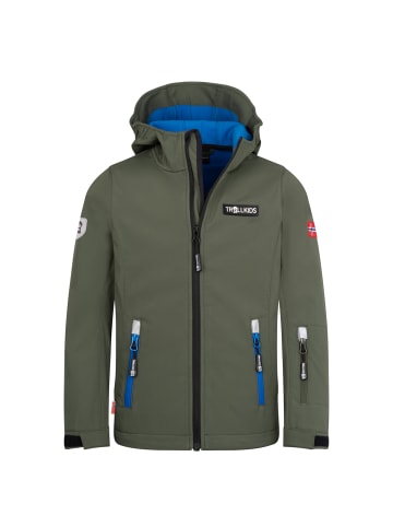 Trollkids Softshell-Jacke "Oslofjord" in Efeugrün/Mittelblau