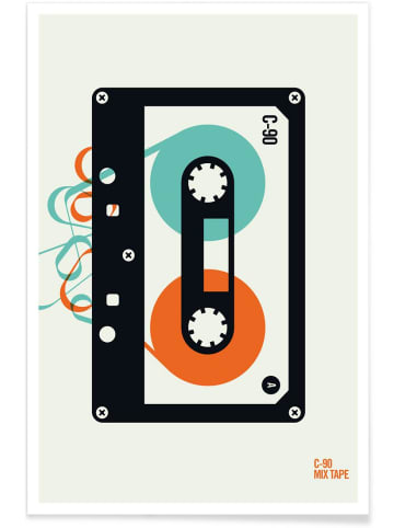 Juniqe Poster "Mixtape" in Orange & Schwarz