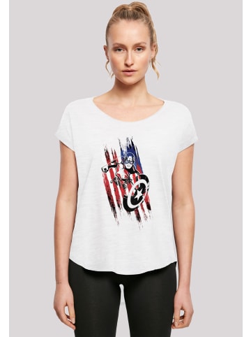 F4NT4STIC Long Cut T-Shirt Superhelden Avengers Captain America in weiß