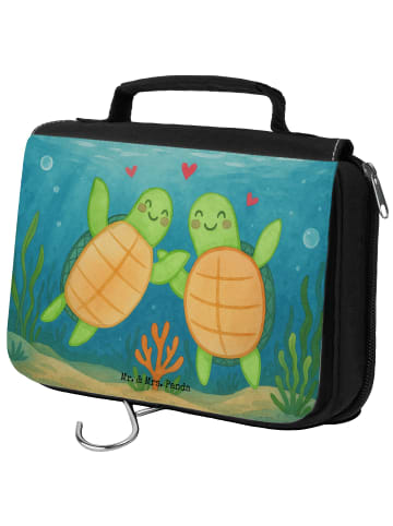 Mr. & Mrs. Panda Kulturtasche Schildkröten Paar Design ohne Spruch in Weiß
