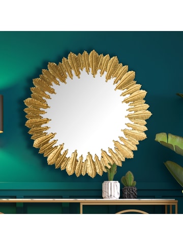 KADIMA DESIGN Wandspiegel Federn 68 cm Metall Design Hängespiegel , Eisen