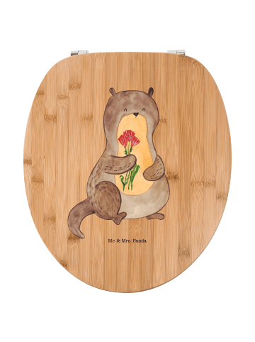 Mr. & Mrs. Panda Motiv WC Sitz Otter Blumenstrauß ohne Spruch in Braun