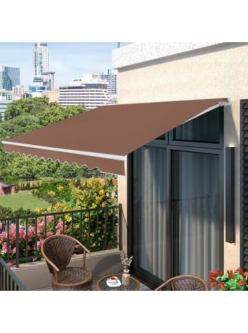 COSTWAY Markise 400x250cm mit kurbel in Braun