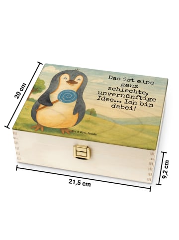 Mr. & Mrs. Panda Box für Teebeutel Pinguin Lolli Design mit Spruch in Weiß