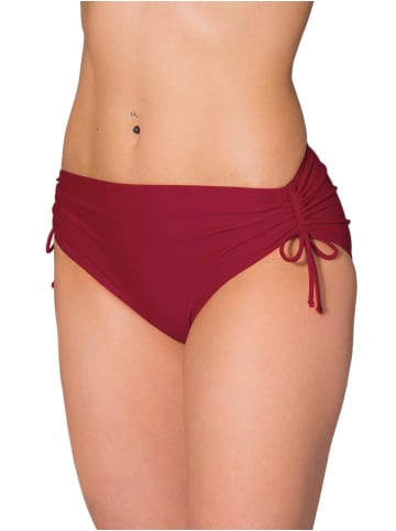 Aquarti Aquarti Damen Bikinihose mit Raffung und Schnüren in dunkelrot