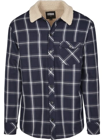 Urban Classics Urban Classics Herren Sherpa Lined Shirt Jacket in navy/wht