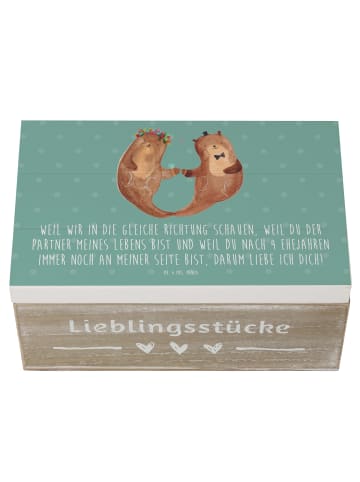 Mr. & Mrs. Panda Holzkiste 4. Hochzeitstag Seidenhochzeit mit Sp... in Meeresbrise