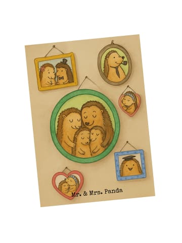 Mr. & Mrs. Panda Postkarte Igel Familie Design ohne Spruch in Weiß