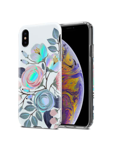 cadorabo Hülle für Apple iPhone XS MAX Blumen Muster in PFINGSTROSEN