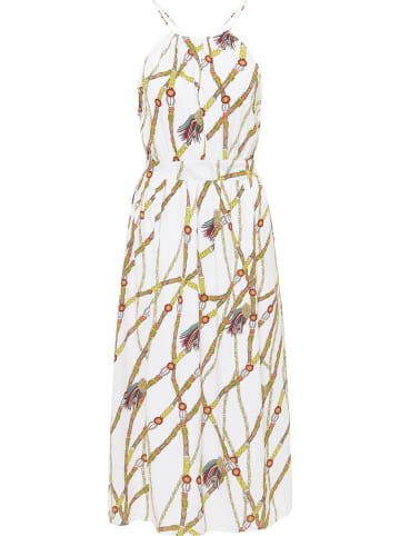 faina Damen Elegantes Midikleid in Weiss