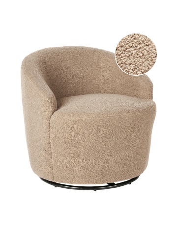 Beliani Sessel DAVIK in Beige/Schwarz - (W) 62 x (H) 67 x (L) 63 cm