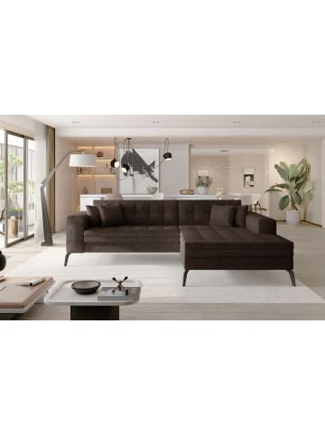 MF Design Sokka Recamiere Rechts in Dunkelbraun -  (L) 292 x (B) 292 x (H) 84 cm