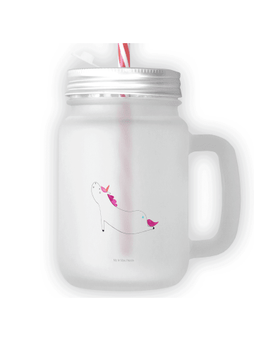 Mr. & Mrs. Panda Limonadenglas Einhorn Yoga ohne Spruch in Transparent