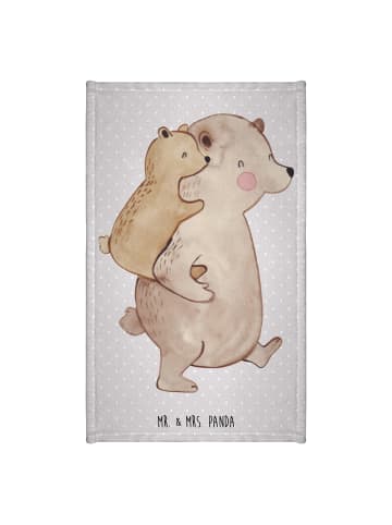 Mr. & Mrs. Panda Gästehandtuch Papa Bär ohne Spruch in Grau Pastell