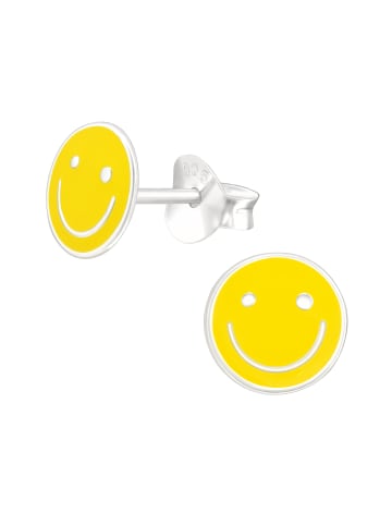 Alexander York Ohrstecker SMILEY gelb in 925 Sterling Silber, 2-tlg.