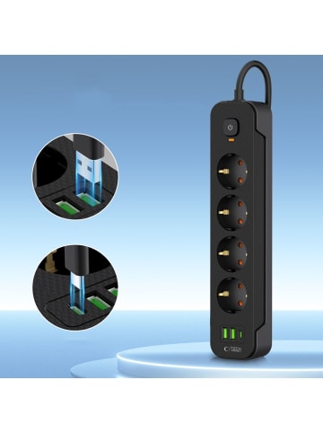 TechProtect PCL4X3 Steckdosenleiste 4-fach USB-C