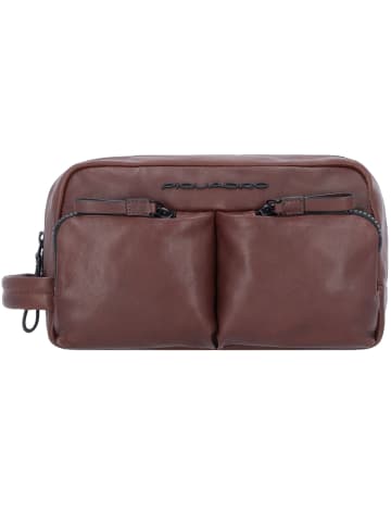 Piquadro Harper Kulturbeutel Leder 23 cm in dark brown