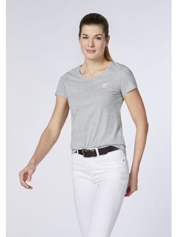Polo Sylt T-Shirt mit Logo-Akzent in Grau