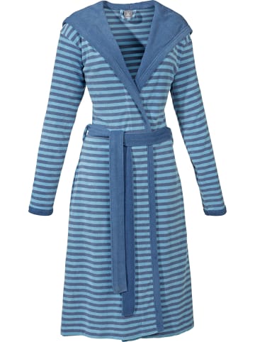 Erwin Müller Leichtfrottier Bademantel  mit Kapuze Bernstadt in blau-dunkelblau