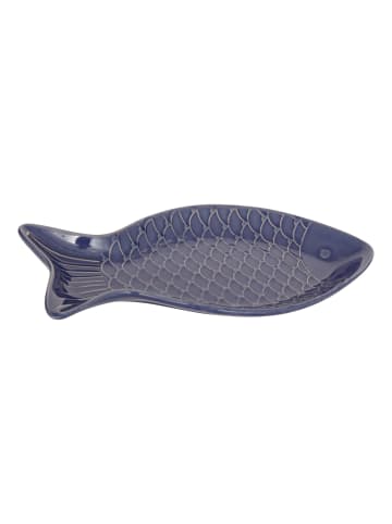 Atmosphera Créateur d'intérieur Keramikteller in Fischform in Dunkelblau, (B) 16,3 x (H) 2,9 x (L) 30,7 cm