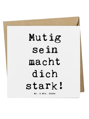 Mr. & Mrs. Panda Glückwunschkarte Spruch Angst überwinden mit Sp... in Weiß