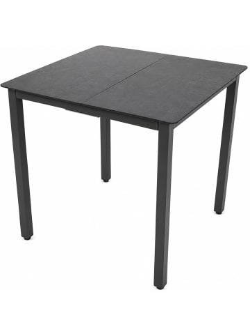 VCM Aluminium Glas Gartentisch Balkontisch 80x80 cm in Anthrazit