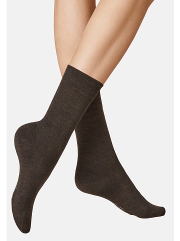 Kunert Socken Wool Care wärmend in Brown-mel.