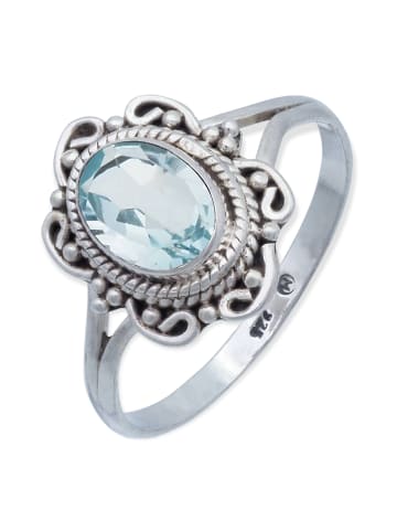 mantraroma 925er Silber - Ringe mit Blau Topas facettiert