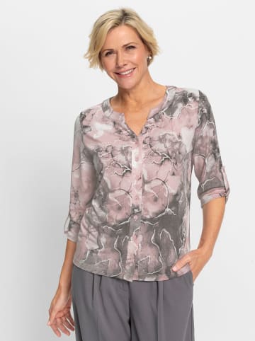 WITT WEIDEN Jersey-Bluse in rosé-steingrau-bedruckt