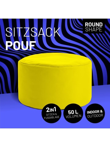 Lumaland Sitzsack-Hocker Pouf rund 50l gelb  gelb