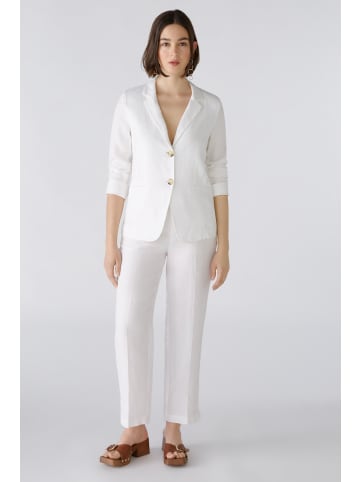 Oui Blazer Leinen-Baumwollpatch in optic white