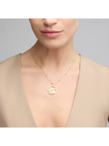 Luxenter Halskette aus 925er Sterlingsilber mit funkelndem Zirkonia, 18K Gelbgold-Finish
