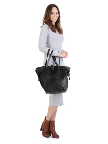 Forty degrees Shopper echt Leder in schwarz